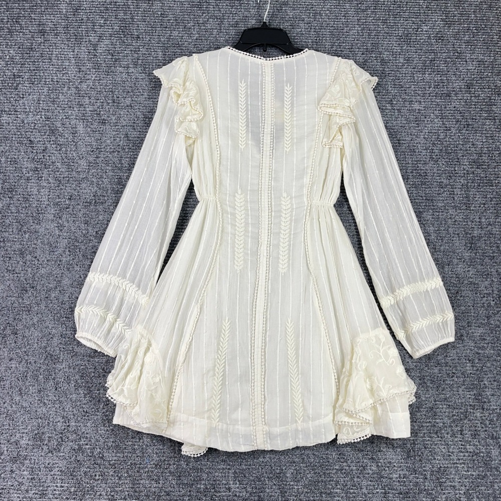 Free People Boho Cottagecore Coquette Ruffle Mini Dress Women Sz 0 - Picture 7 of 15